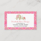 Roze Boho Olifant & Chevron Baby Gift Registry Informatiekaartje (Voorkant)