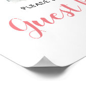 Roze Boho Olifant Meisje Baby shower Gastenboek Poster (Hoek)