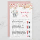 Roze Boho Olifant Meisje Baby shower Mama of Papa (Voorkant / Achterkant)