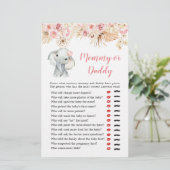 Roze Boho Olifant Meisje Baby shower Mama of Papa (Staand voorkant)