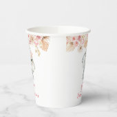 Roze Boho Olifant Meisje Baby shower Papier Cup Papieren Bekers (Links)
