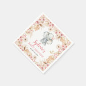 Roze Boho Olifant Meisje Baby shower Papier Servet (Hoek)