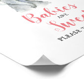 Roze Boho Olifant Meisje Baby's zijn Lief Teken Poster (Hoek)