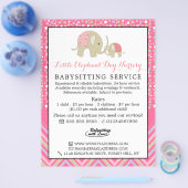 Roze Boho Olifant, Opoeder, Kinderdagverblijf, Nur Flyer (Enkel)