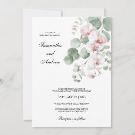 Roze Boho Orchidee Huwelijksthema Kaart