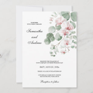 Roze Boho Orchidee Huwelijksthema Kaart