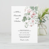 Roze Boho Orchidee Thema Huwelijk Kaart (Staand voorkant)