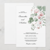 Roze Boho Orchidee Thema Huwelijk Kaart (Voorkant / Achterkant)