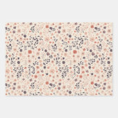 Roze Boho Paars Koraal Bloem Baby Shower Inpakpapier Vel (Voorkant 3)