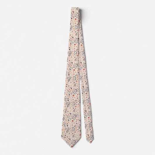 Roze Boho Paarse Koraal Bloemstuk Bruidsjonkers Stropdas (Voorkant)