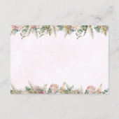 Roze Boho Pampas Gras Luier Raffle Ticket Informatiekaartje (Achterkant)