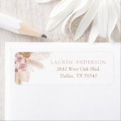 Roze Boho Pampas gras retouradres Etiket (Insitu)