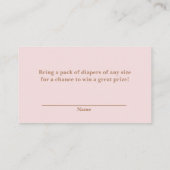 Roze Boho Pampas Grass Diaper Raffle Kaart (Achterkant)