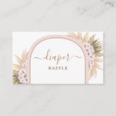 Roze Boho Pampas Grass Diaper Raffle Kaart (Voorkant)