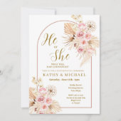 Roze Boho Pampas Kaart (Voorkant)