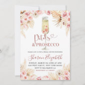 Roze Boho Petals en Prosecco Vrijgezellenfeest The Kaart (Voorkant)