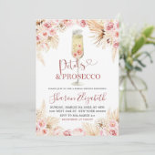 Roze Boho Petals en Prosecco Vrijgezellenfeest The Kaart (Staand voorkant)