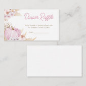 Roze Boho Pompoen Baby shower Luier Raffle Informatiekaartje (Voorkant / Achterkant)