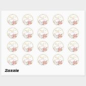 Roze Boho pompoen Baby shower Ronde Sticker (Vel)