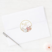 Roze Boho pompoen Baby shower Ronde Sticker (Envelop)