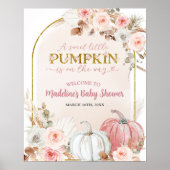 Roze Boho Pompoen Baby shower Welkomstbord Poster (Voorkant)