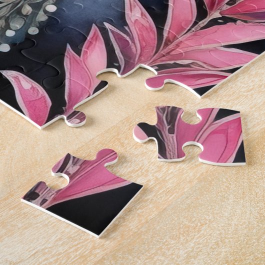 Roze Boho puzzel Legpuzzel (Zijkant)