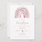 Roze Boho Rainbow-Baby shower Kaart (Voorkant)