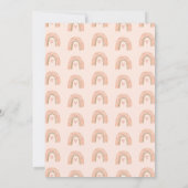 Roze Boho Rainbow Girl Baby shower Kaart (Achterkant)