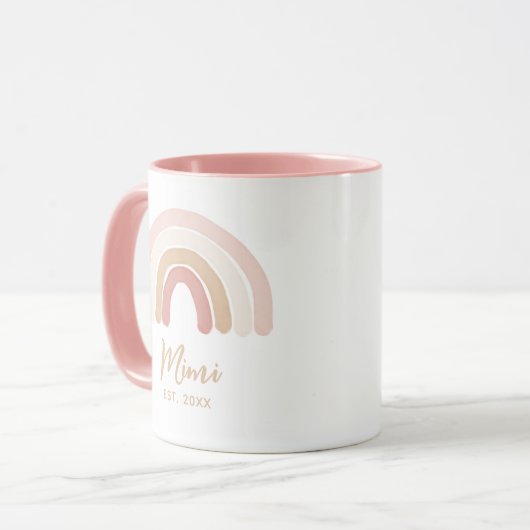 Roze Boho Rainbow Mimi Vastgestelde Moederdag Mok (Voorkant links)