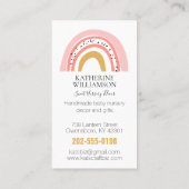 Roze Boho Rainbow Visitekaartje (Achterkant)