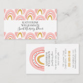 Roze Boho Rainbow Visitekaartje (Voorkant / Achterkant)