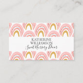 Roze Boho Rainbow Visitekaartje (Voorkant)