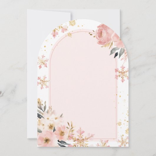 Roze Boho Rainbow Winter Arch Baby shower Kaart (Achterkant)