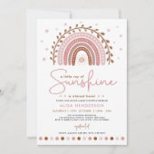 Roze Boho Ray van het Baby shower van Sunshine Rai Kaart (Voorkant)