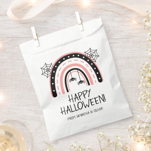 Roze Boho Regenboog Halloween Bedankzakje (Geknipt)