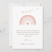 Roze Boho Regenboog Waterverf Star Meisje Baby sho Bedankkaart (Voorkant)