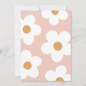 Roze Boho Retro Daisy Baby shower Kaart (Achterkant)