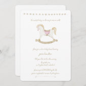 Roze Boho  Rocking Horse Cowboy Baby shower Kaart (Voorkant / Achterkant)