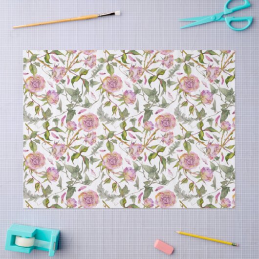 Roze Boho Roos Decoupage Tissuepapier (Craft)