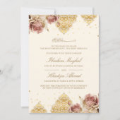 Roze Boho Roos islamitisch motief crème moslim bru Kaart (Voorkant)