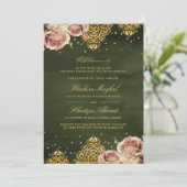 Roze Boho Roos Islamitisch Motief Groene Moslim Br Kaart (Staand voorkant)