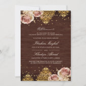 Roze Boho Roos islamitisch motief hout moslim brui Kaart (Voorkant)