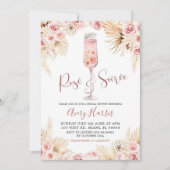 Roze Boho Roos Soiree Bridal Shower Invitation Kaart (Voorkant)