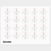 Roze Boho Roos Soiree Dankjewel Sticker (Vel)