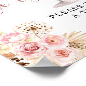 Roze Boho Roos Soiree Liefde is Lief Teken Poster (Hoek)