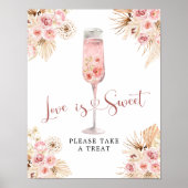 Roze Boho Roos Soiree Liefde is Lief Teken Poster (Voorkant)