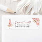 Roze Boho Roos Soiree Vrijgezellenfeest Adreslabel Etiket (Insitu)