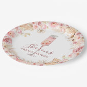 Roze Boho Roos Soiree Vrijgezellenfeest Papier Bor Papieren Bordje (Gekanteld)
