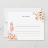 Roze Boho Roos Soiree Vrijgezellenfeest Recept Kaart (Achterkant)