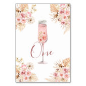 Roze Boho Roos Soiree Vrijgezellenfeest Tafelnumme Kaart (Achterkant)